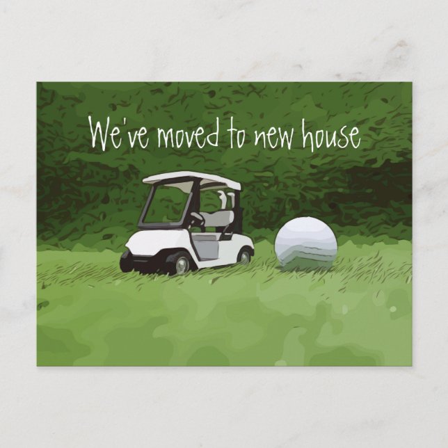 Carte Postale Faire-part Golf nous avons déménagé dans une nouvelle maison  (Devant)