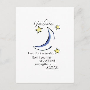 Carte Postale Faire-part Graduate Reach for Moon, Félicitations