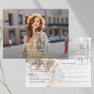 Carte Postale Faire-part Graduation 2025 Enregistrer la date Grad Photo