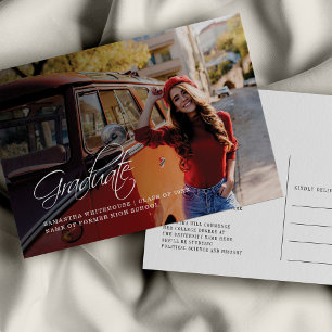 Carte Postale Faire-part Graduation 2025 Grad Photo Modern College