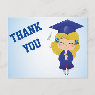 Carte Postale Faire-part Graduation Girl in Blue