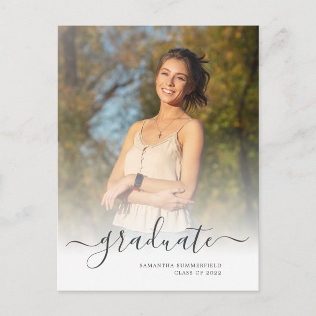 Carte Postale Faire-part Graduation photo moderne 2025 (Devant)