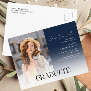 Carte Postale Faire-part Graduation Photo Script Grad 2025 Enregistrer la d