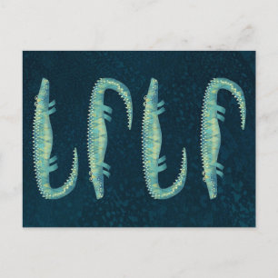 Carte Postale Faire-part Graphique de l'alligator vert détendu
