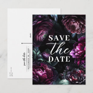 Carte Postale Faire-part Gras Moody Flowers Enchantés Floral Enregistrer la