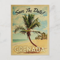 Grenade Sauvegarder la date Vintage Plage Palmier