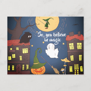Carte Postale Faire-part Halloween Merci immobilier d'entreprise hypothécai