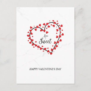 Carte Postale Faire-part Heart with Hearts Love is Sweet Quote Design