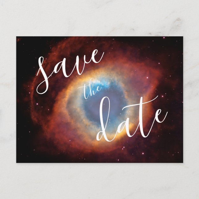 Carte Postale Faire-part Helix Nebula Photo Elegant Enregistrer la date (Devant)