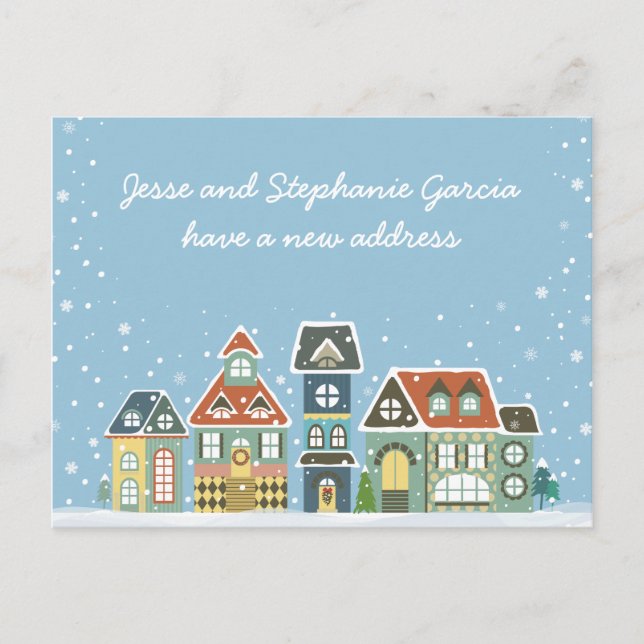 Carte Postale Faire-part Hiver Nouvelle adresse à domicile Nous avons démén (Devant)