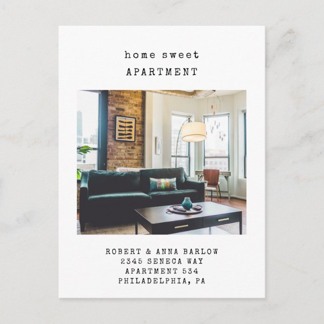 Carte Postale Faire-part Home Sweet Apartment Nouvelle adresse Photo Moving (Devant)