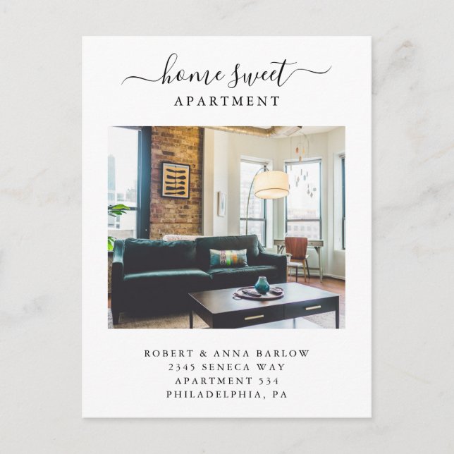 Carte Postale Faire-part Home Sweet Apartment Nouvelle adresse Photo Moving (Devant)