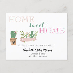 Carte Postale Faire-part Home Sweet Home, Cactus Flower Annonces