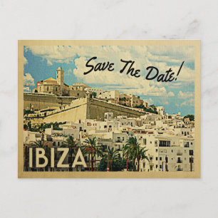 Carte Postale Faire-part Ibiza Enregistrer La Date Vintage Espagne