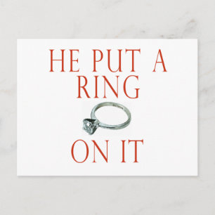 Carte Postale Faire-part Il a mis une bague sur sa mariée