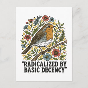 Carte Postale Faire-part Illustration d'oiseau d'art folklorique pour la ju