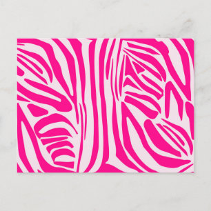 Carte Postale Faire-part Impression zèbre rose