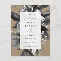 Industrie Rustique Chic Floral Enregistrer La Date