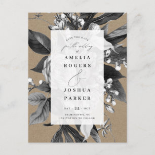 Carte Postale Faire-part Industrie Rustique Chic Floral Enregistrer La Date