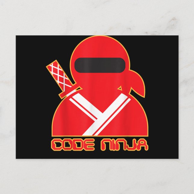 Carte Postale Faire-part Ingénieur en codage informatique Code Ninja Amoure (Devant)