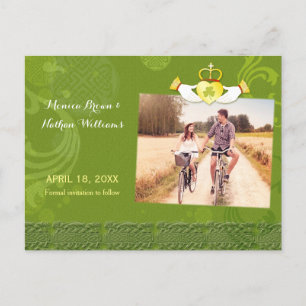 Carte Postale Faire-part Irish Claddagh Heart Mariage Photo Enregistrer la