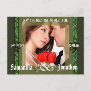 Carte Postale Faire-part Irish Save the Date with Your Photo