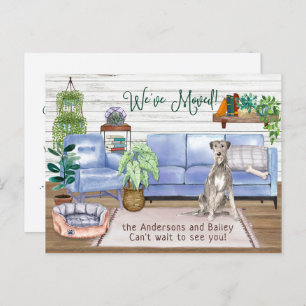 Carte Postale Faire-part Irish Wolfhound Cosy New Home Moving     