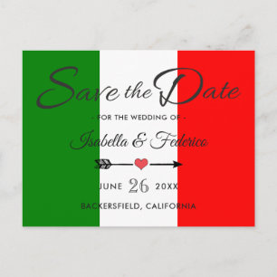 Carte Postale Faire-part Italie Mariage Italien Date à Sauvegarder