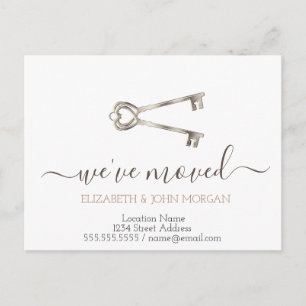 Carte Postale Faire-part J'ai déplacé des clés Nouvelle adresse