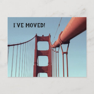 Carte Postale Faire-part J'ai déplacé Golden Gate Bridge San Francisco Movi