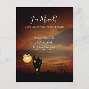 Carte Postale Faire-part J'ai déplacé un nouvel avis d'adresse Déplacer Hal