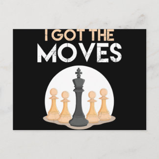 Carte Postale Faire-part j'ai des mouvements joueur d'échecs amateur d'éche