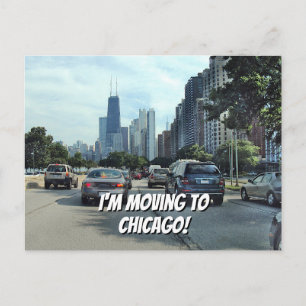Carte Postale Faire-part Je déménage à Chicago Vos mots et photo