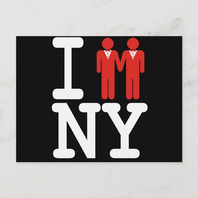 Carte Postale Faire-part Je me suis marié à NY MEN -.png (Devant)