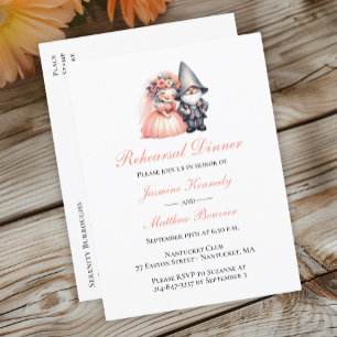 Carte Postale Faire-part Joli Nain de Jardin Été Mariage de Rêve