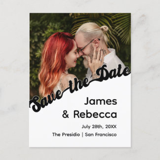 Carte Postale Faire-part Joli Texte & Photo Rétro Bohème Minimaliste Excent