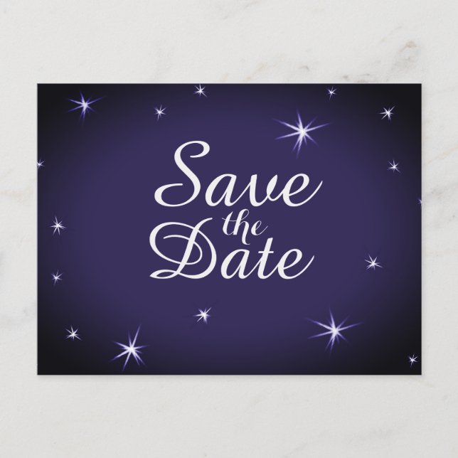 Carte Postale Faire-part Jolie Étoile Brillante Sauvegarder la Date Étoiles (Devant)