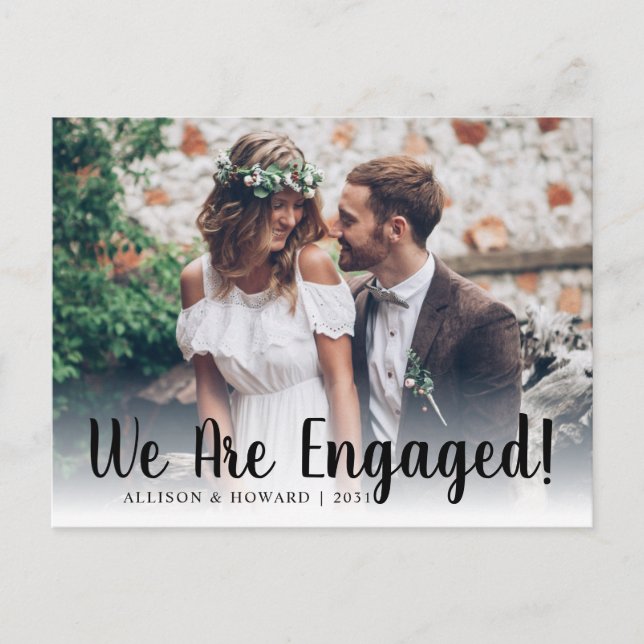 Carte Postale Faire-part Jote Nous Sommes Engagés Photo Script Engagement P (Devant)