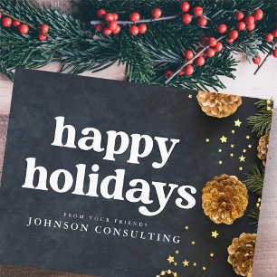 Carte Postale Faire-part Joyeuses Fêtes Étoiles Modernes et Cônes de Pin Do