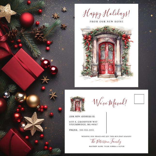 Carte Postale Faire-part Joyeuses Fêtes Nouvelle Maison Porte D'entrée Démé (Créateur téléchargé)