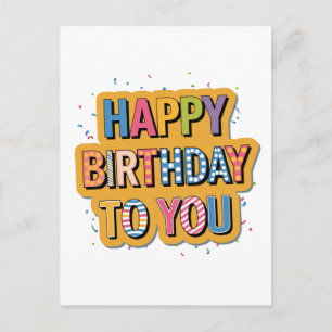 Carte Postale Faire-part Joyeux Anniversaire à motifs