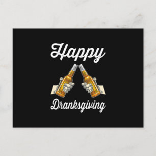 Carte Postale Faire-part Joyeux Dranksgiving Beer Wine Drinker Thanksgiving