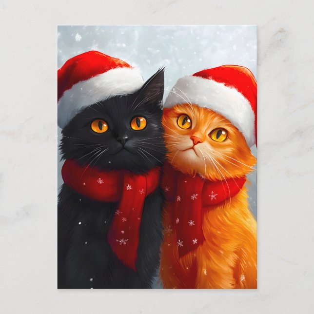 Carte Postale Faire-part Joyeux Noël Amour d'Hiver (Devant)