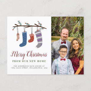Carte Postale Faire-part Joyeux Noël Nouveau Accueil Déménagement