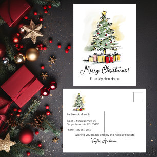 Carte Postale Faire-part Joyeux Noël Nouvelle Maison Arbre de Noël Moderne