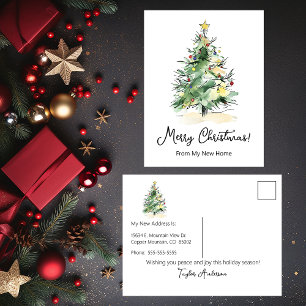 Carte Postale Faire-part Joyeux Noël Nouvelle Maison Arbre de Noël Moderne