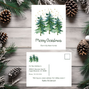 Carte Postale Faire-part Joyeux Noël Nouvelle Maison Pins