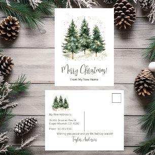 Carte Postale Faire-part Joyeux Noël Nouvelle Maison Pins