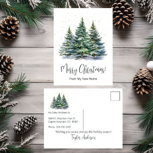 Carte Postale Faire-part Joyeux Noël Nouvelle Maison Pins