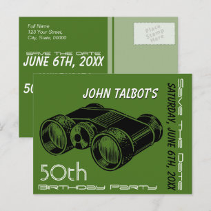 Carte Postale Faire-part Jumelles vintages 50e anniversaire Enregistrer la